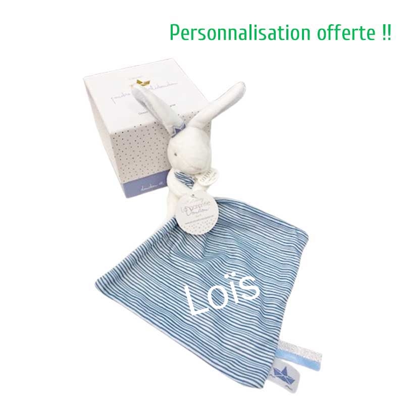Doudou personnalisé pour bébé, doudou pour petit garçon.