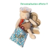 Doudou hérisson babynat possibilité de personnalisé du prénom