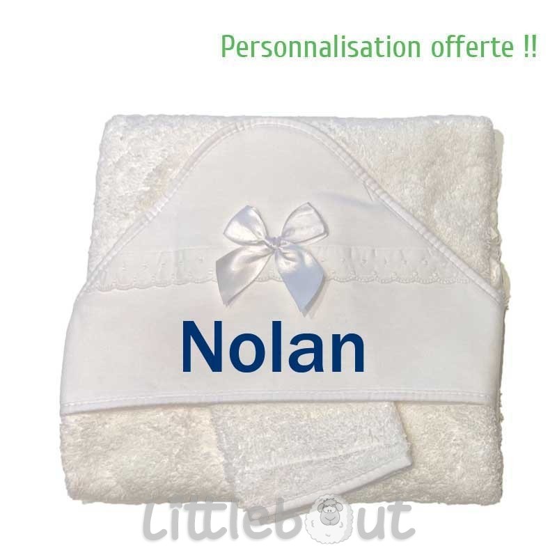 Cape de bain blanche personnalisé