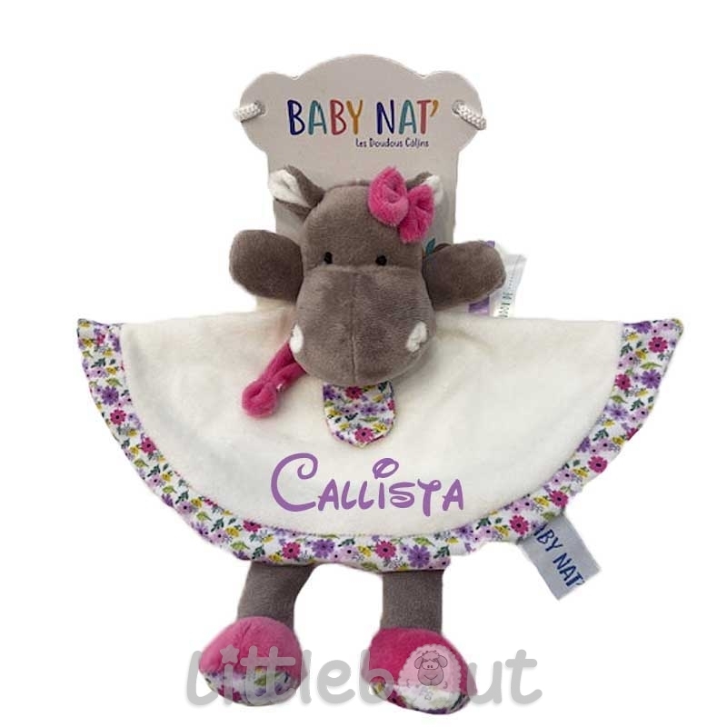 Doudou personnalisé hippo