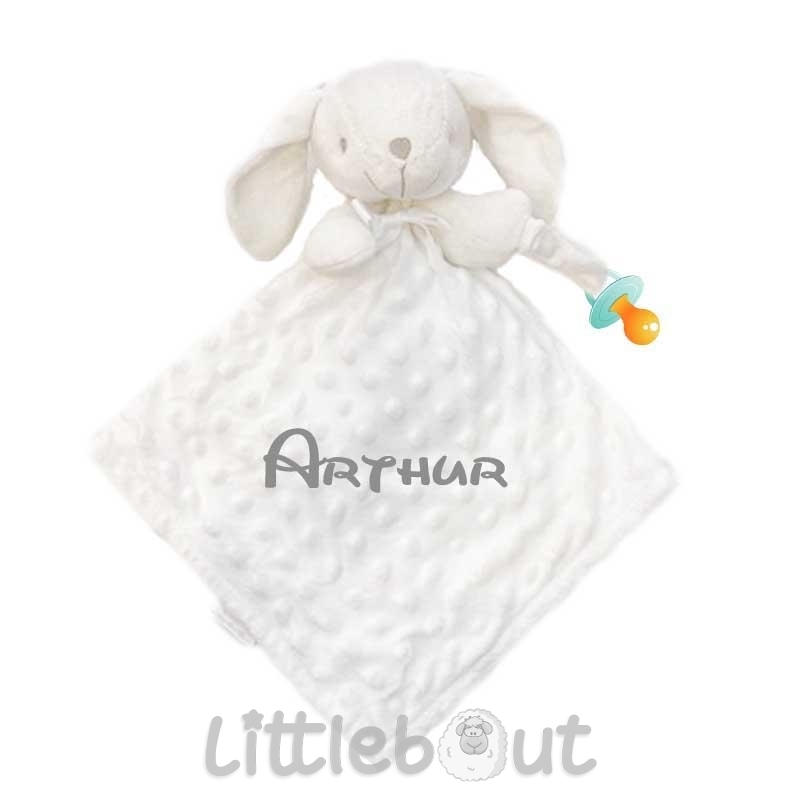 Doudou lapin accroche tétine