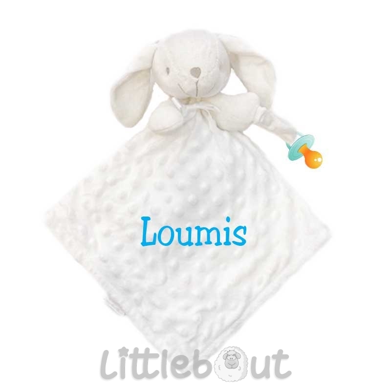 Doudou lapin accroche tétine