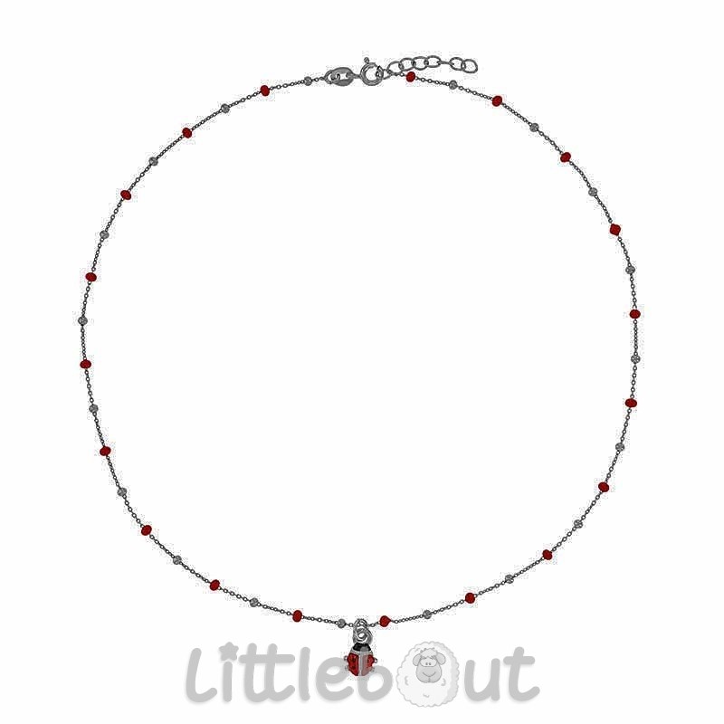 Collier enfant Coccinelle argent