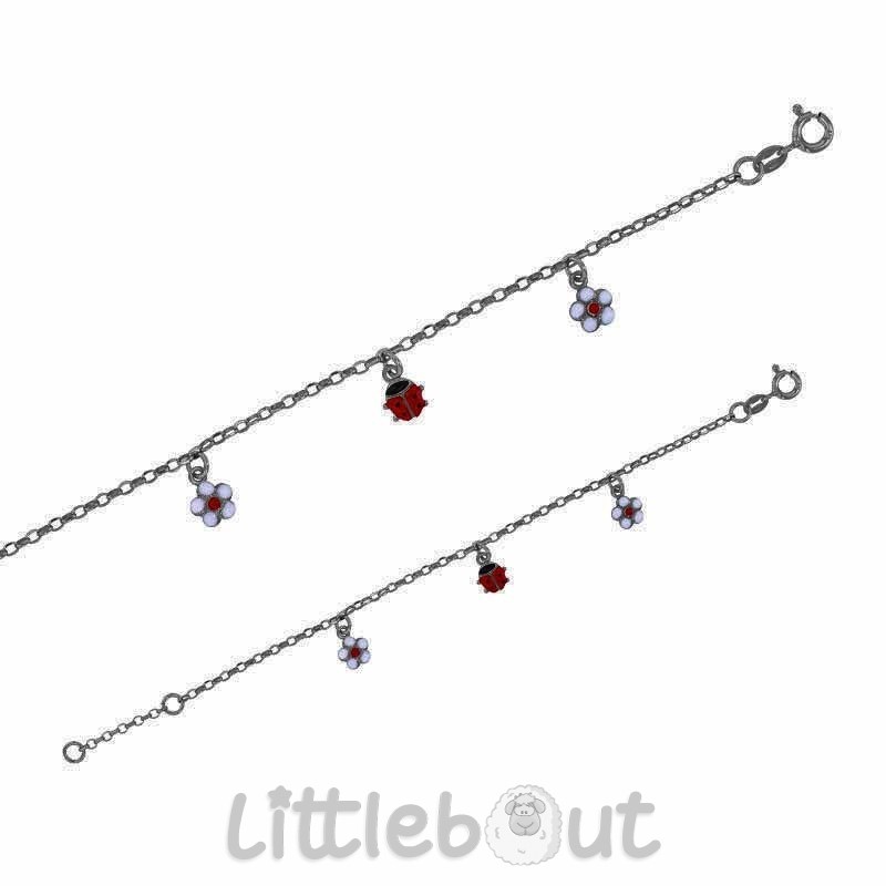 Bracelet argent coccinelle